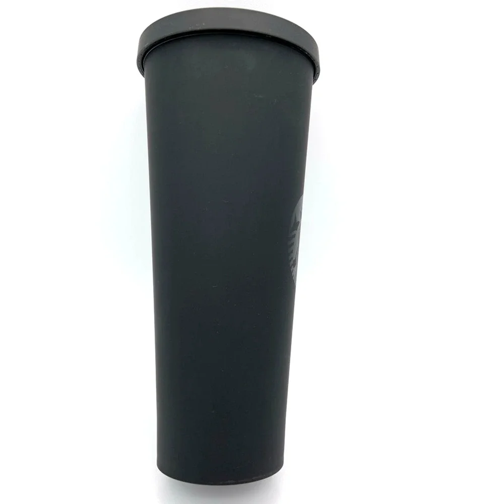 Starbucks 2015 Soft Touch Matte Black Venti Tumbler Cold Cup Acrylic Collectible